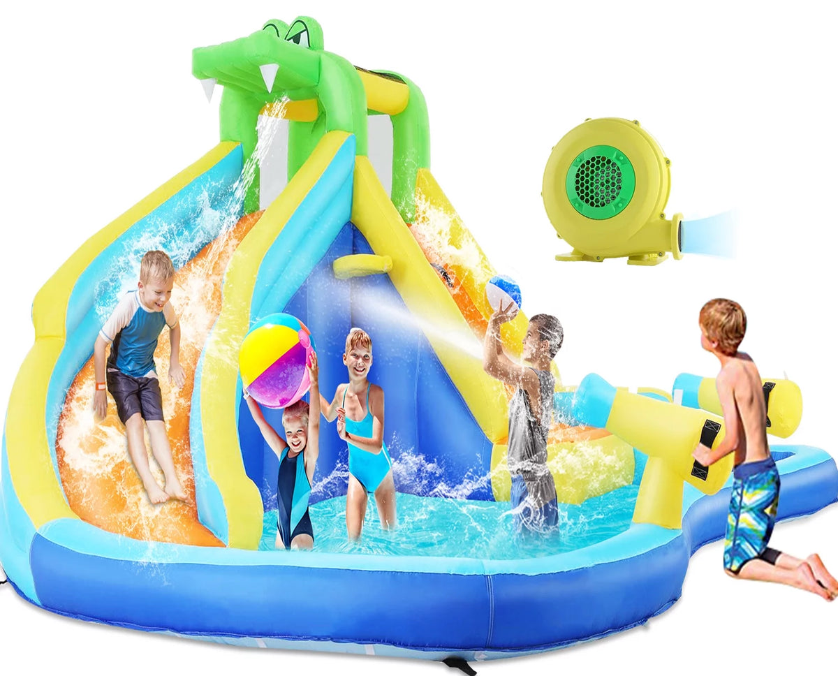 Inflatable Bounce House with Water Slide and Spray Pool P305627