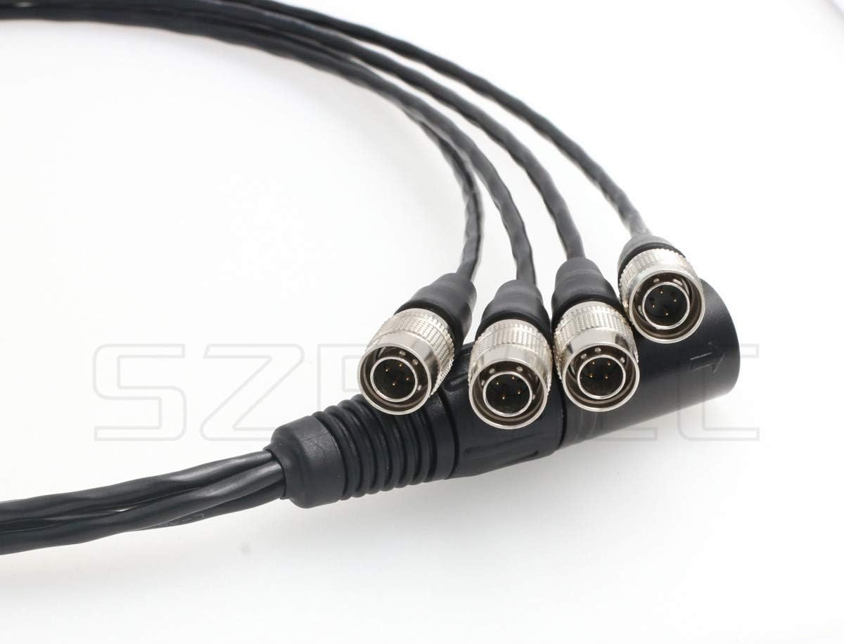 XLR 4 Pin Male to 4 Split Hirose 4 Pin Male Power Cable Q97119