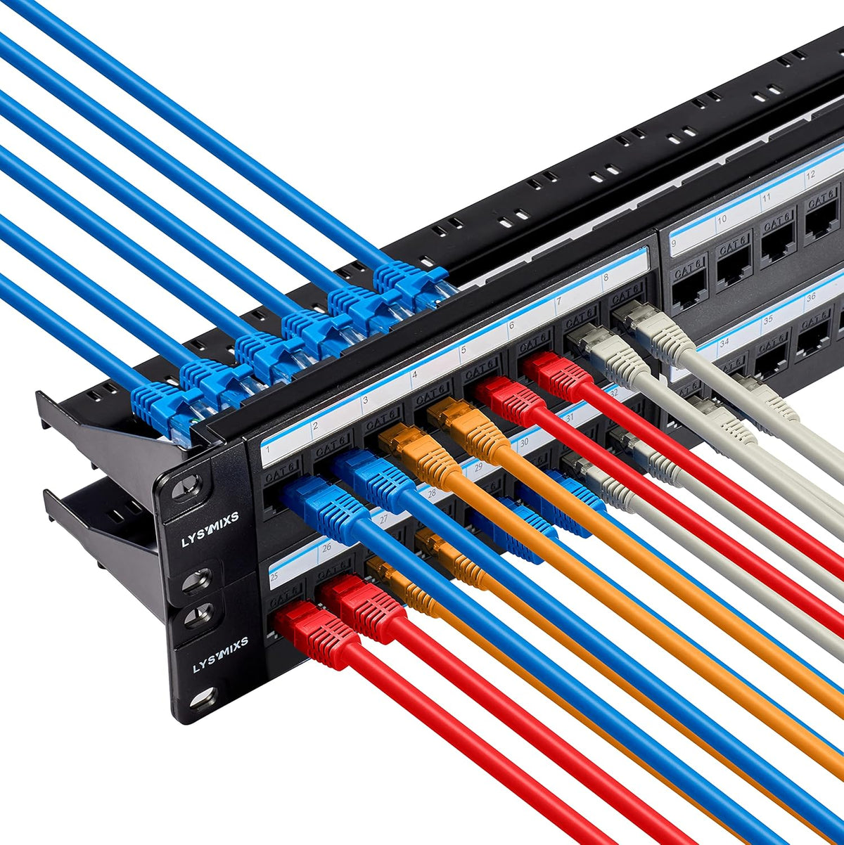 24 Port Cat6 Feed Through RJ45 Patch Panel Z13716