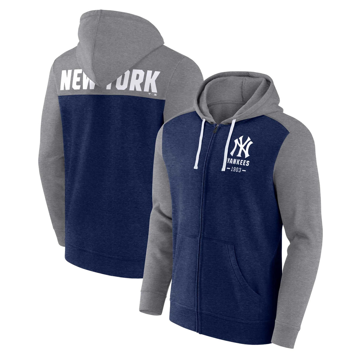 Heathered Navy Heathered Gray Full-Zip Hoodie H616391