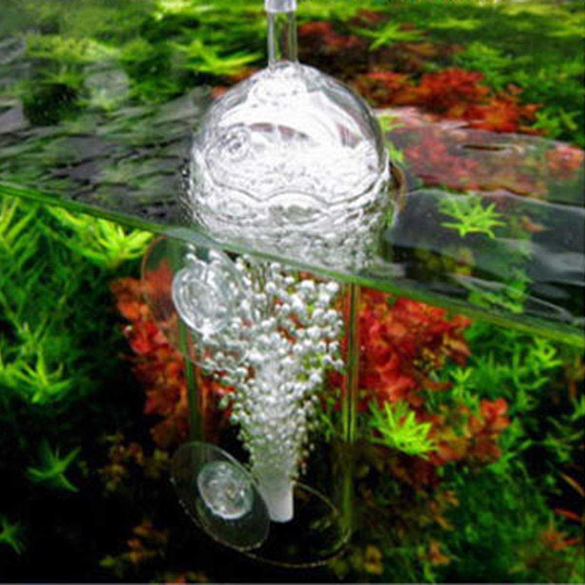 Aquarium Air Oxygen Bubbler Glass Cup with Water Tube I399757