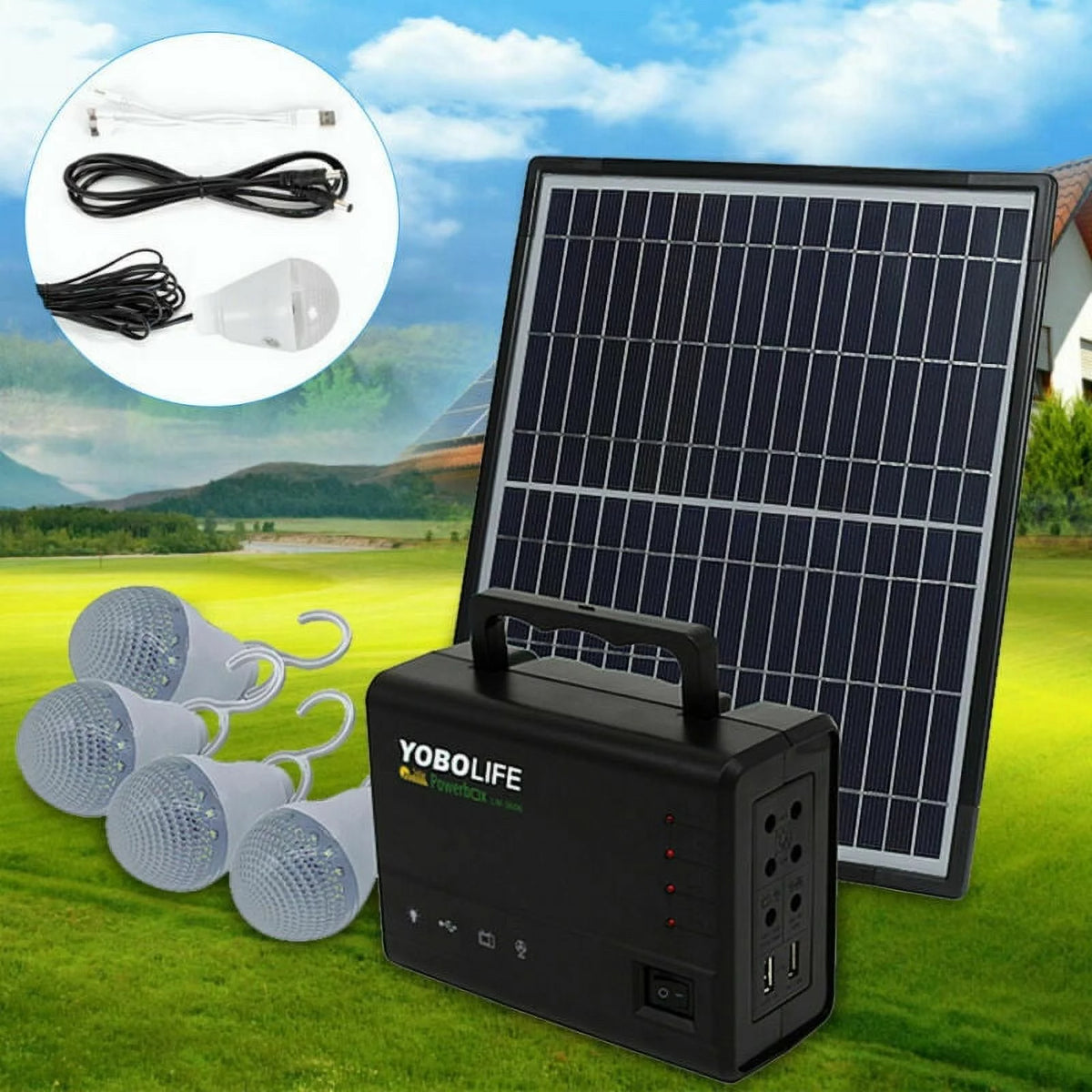 Portable Solar Panel Power Generator Kit M8554