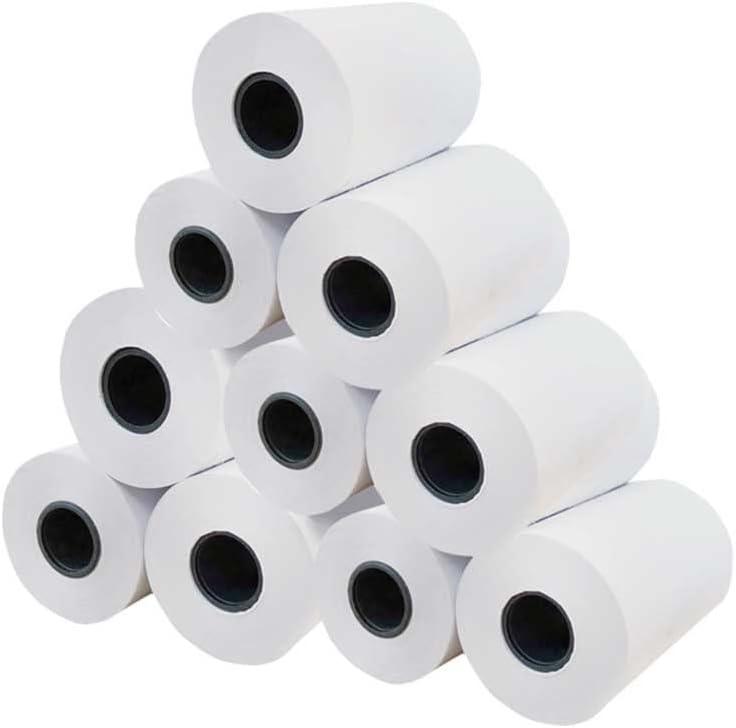 White Thermal Paper Rolls, 10 Rolls N923