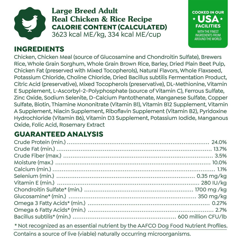 High Protein Real Chicken & Rice Dry Dog Food J57606