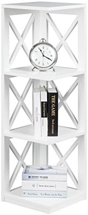 3 Shelf Corner Bookcase in White R223