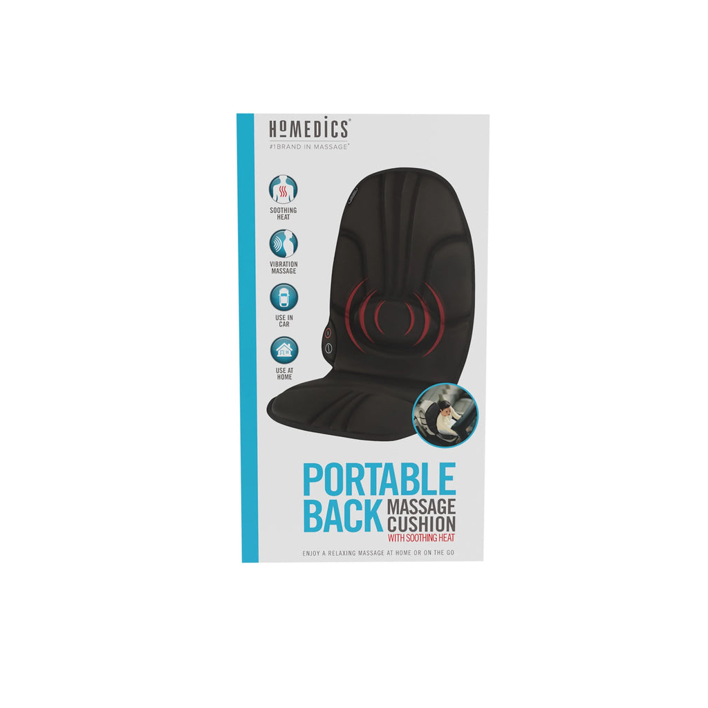 Black Portable Seat Cushion Massager with Heat U382098