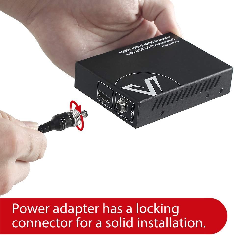 HDMI USB Extender, 1080P 60Hz Over Cat6 up to 80m, 2-Port USB2.0, PoE S320