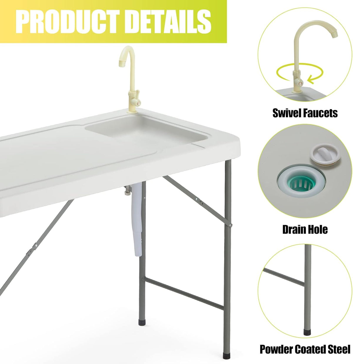 Folding Camping Table with Sink and Faucet R403