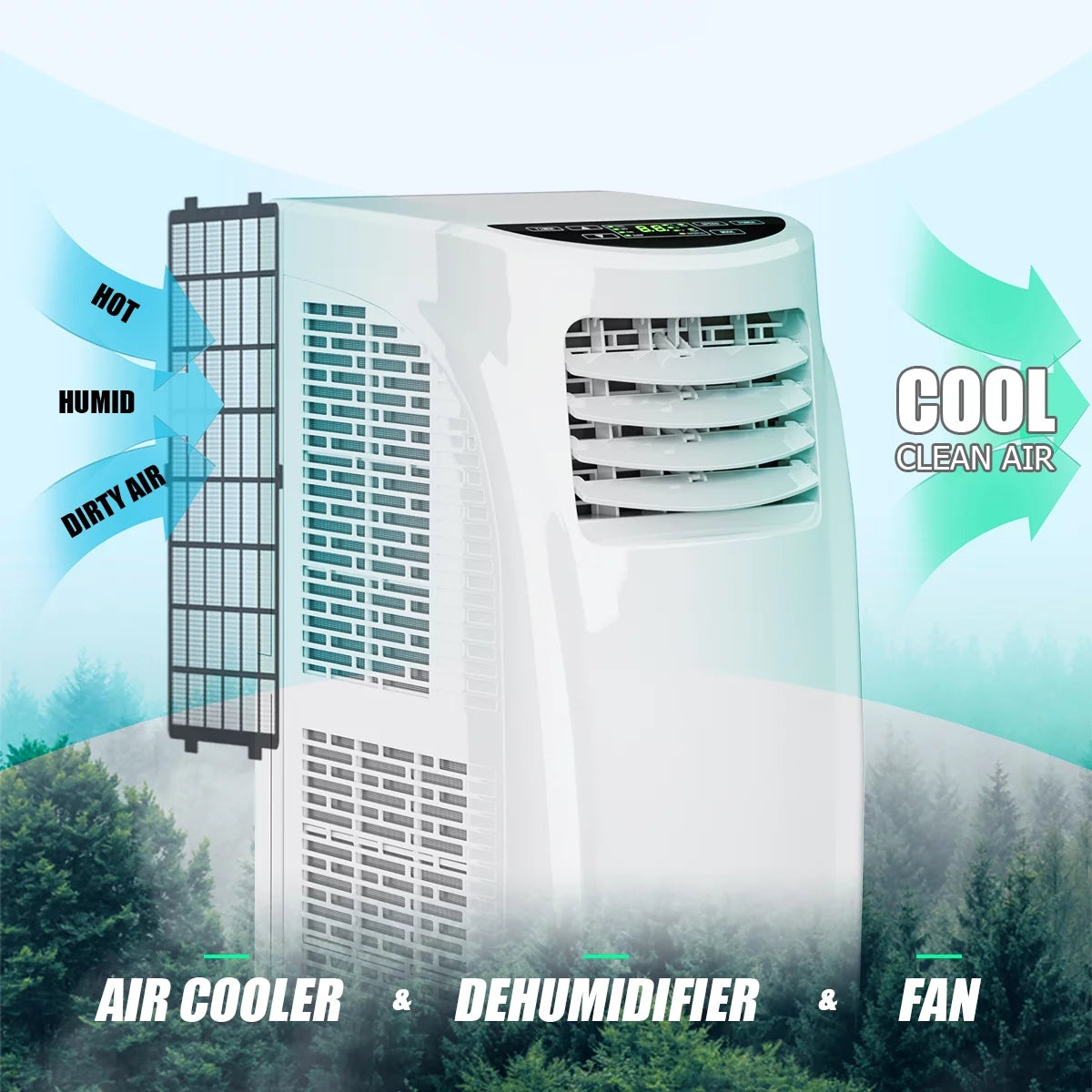 8000BTU Portable Air Conditioner & Dehumidifier Z852554