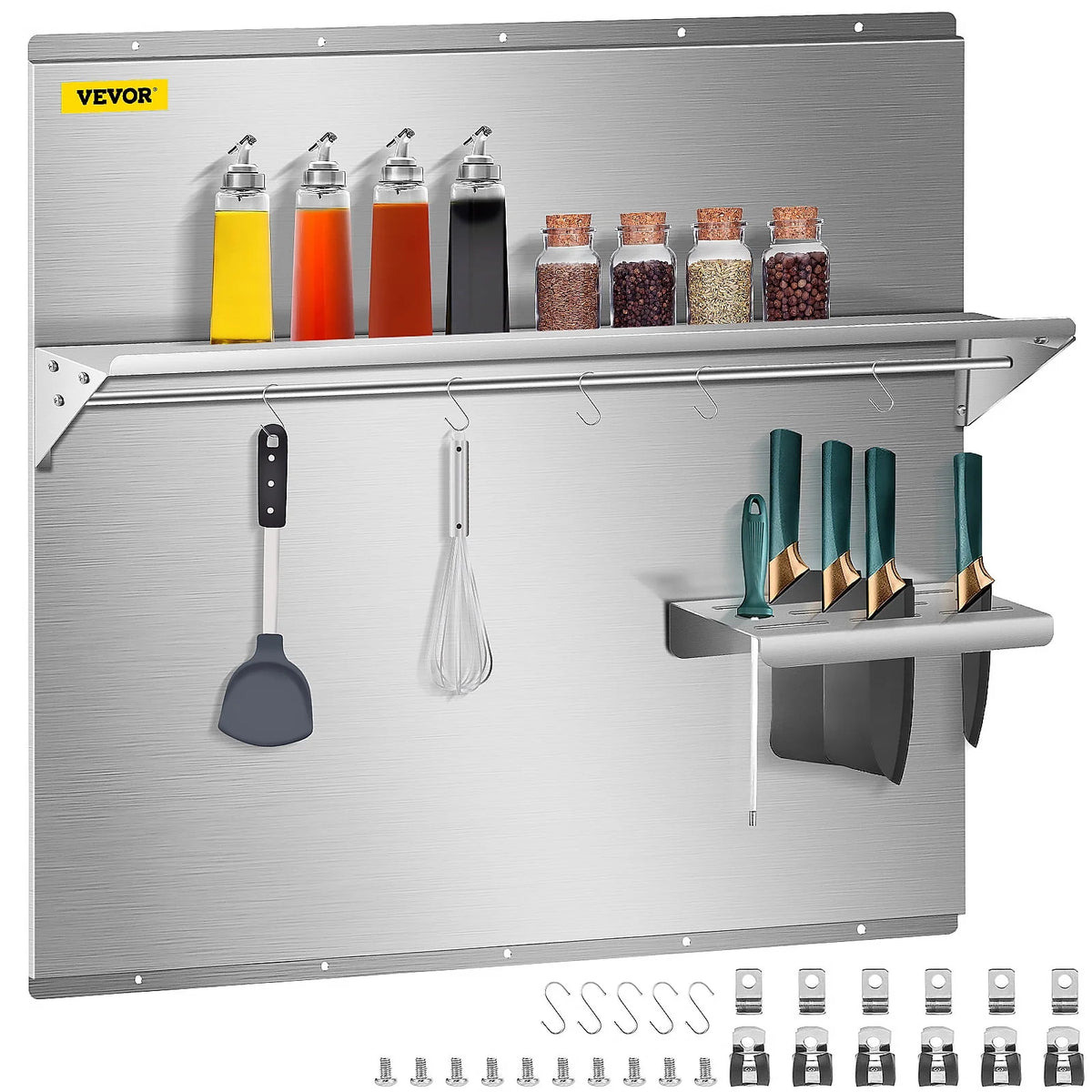 Stainless Steel Range Backsplash with Shelf B878