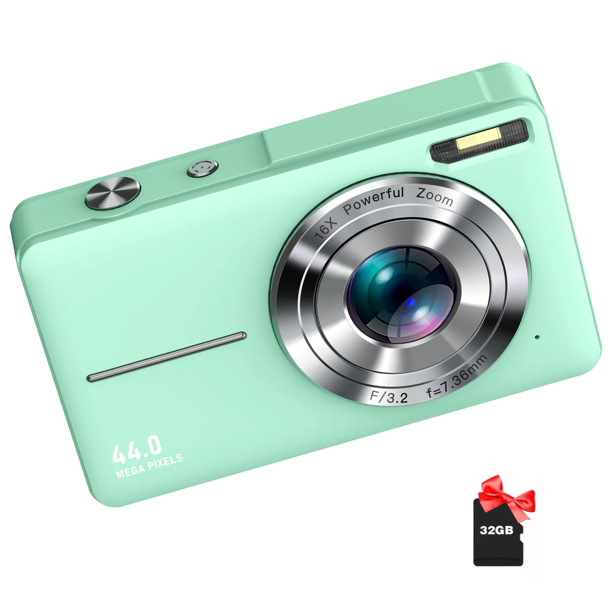 Digital Camera, 1080P, 44MP, 16X Zoom, Compact J60019