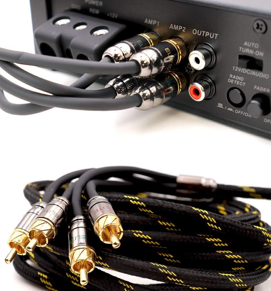 100% OFC Copper 4 Channel 15 ft RCA Audio Interconnect Stereo Cable D11728