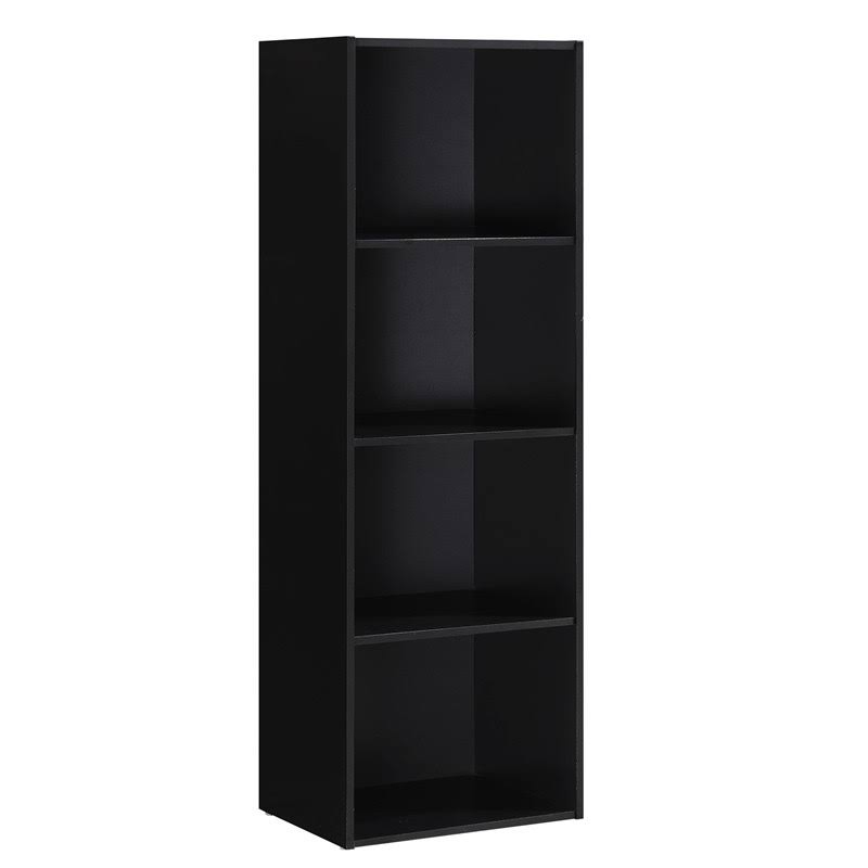 Black Four Shelf Wooden Bookcase D7076