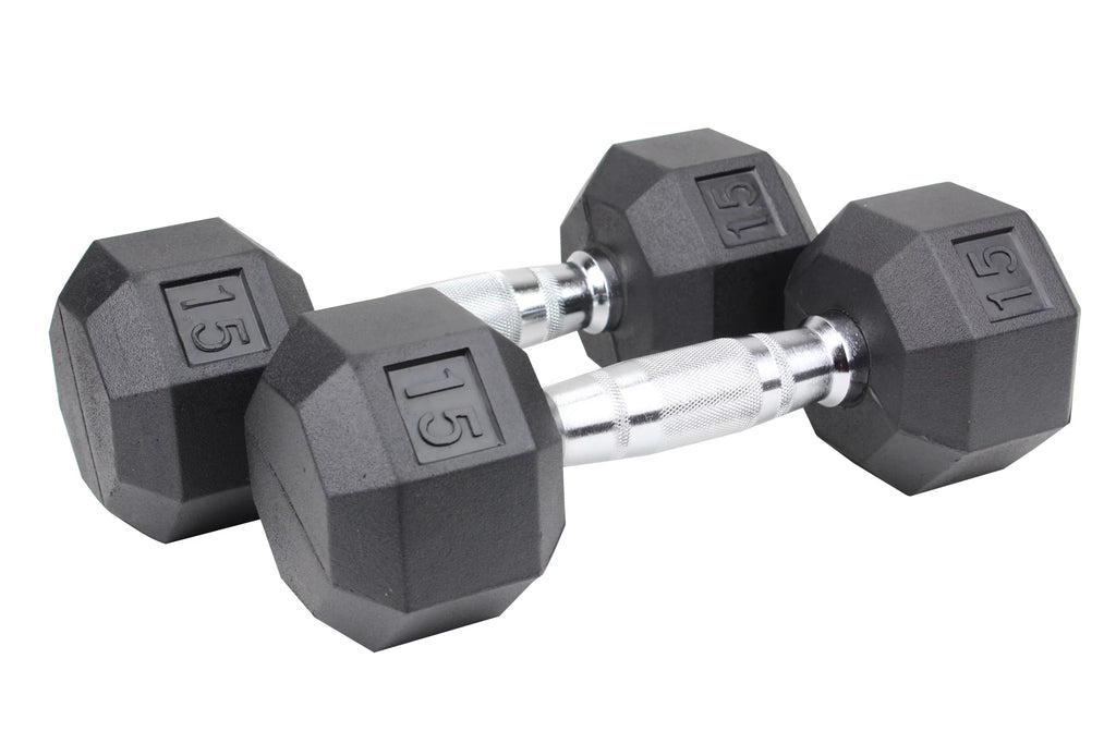 5 Lbs. Pair Rubber Coated Hex Dumbbells P748497