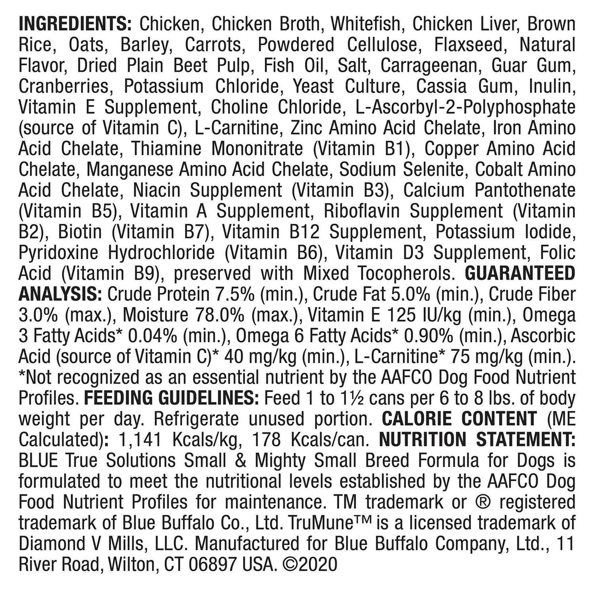 Natural Small Breed Adult Wet Dog Food W7109