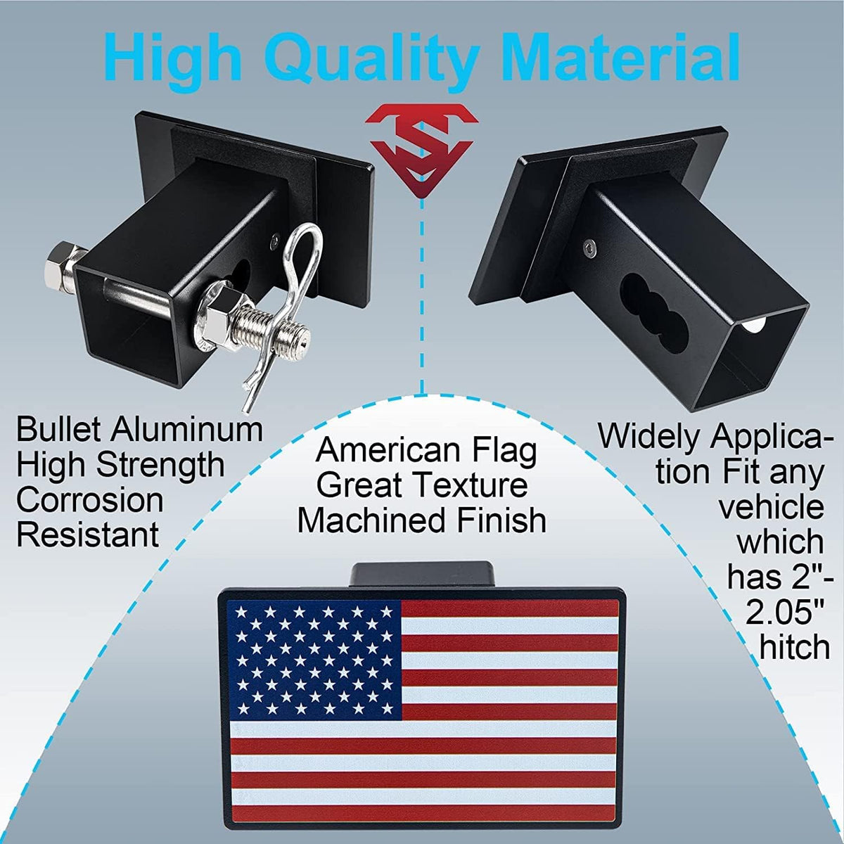 American Metal Flag Trailer Hitch Cover S386