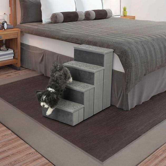 Foldable 4-Step Pet Stairs with Storage F30862