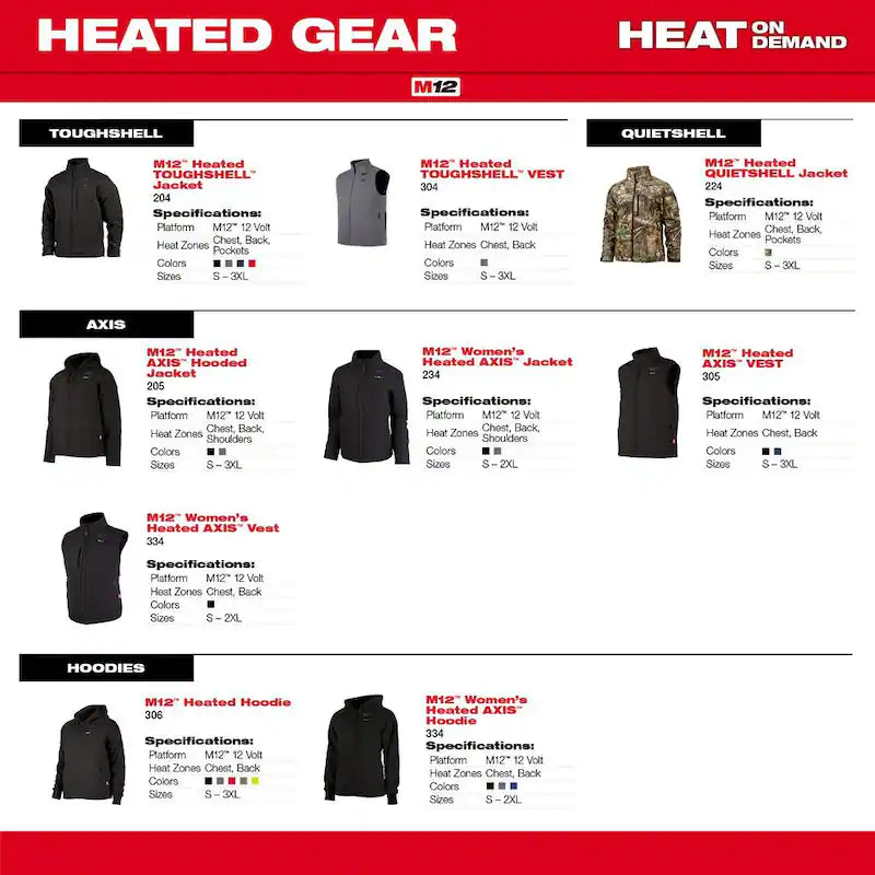 Men's Black Heated Jacket Hoodie Kit X190
