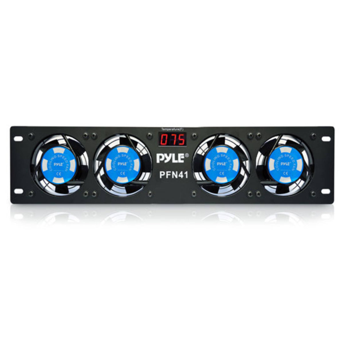 19" Rack Mount Cooling Fan System with Temperature Display J3958