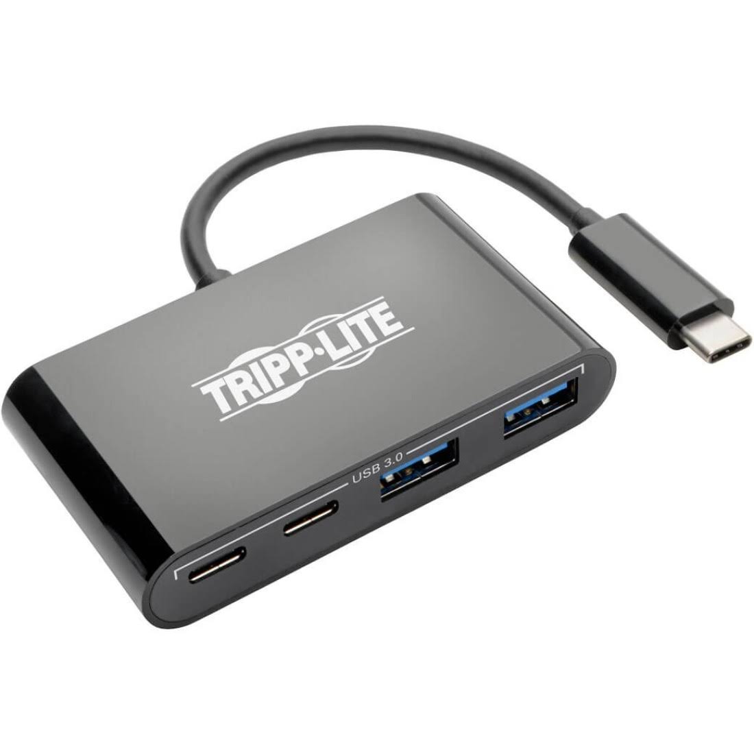 USB C Hub Adapter with 2x USB Type C & 2x USB-A Black W1629