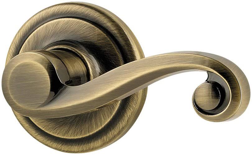 Bright Brass Left Hand Double Cylinder Handleset Trim S165