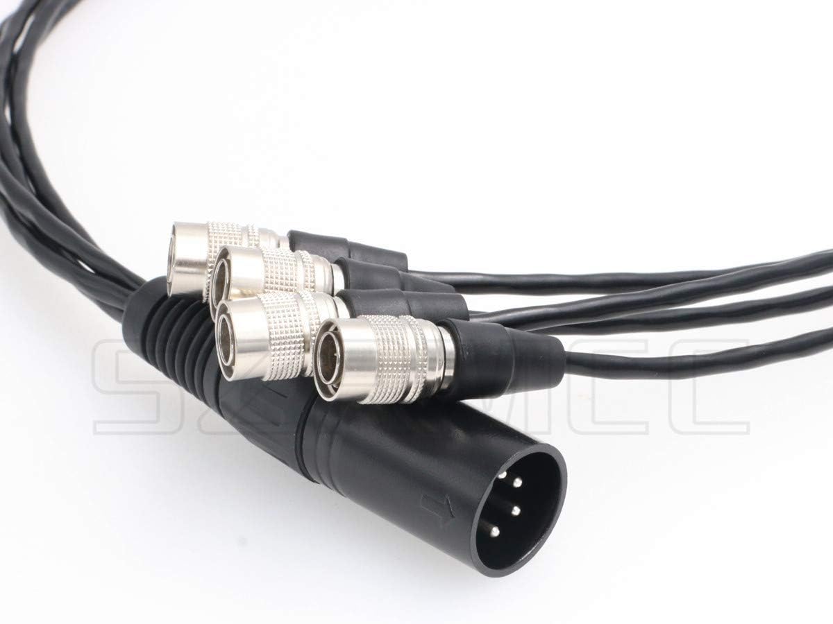 XLR 4 Pin Male to 4 Split Hirose 4 Pin Male Power Cable Q97119