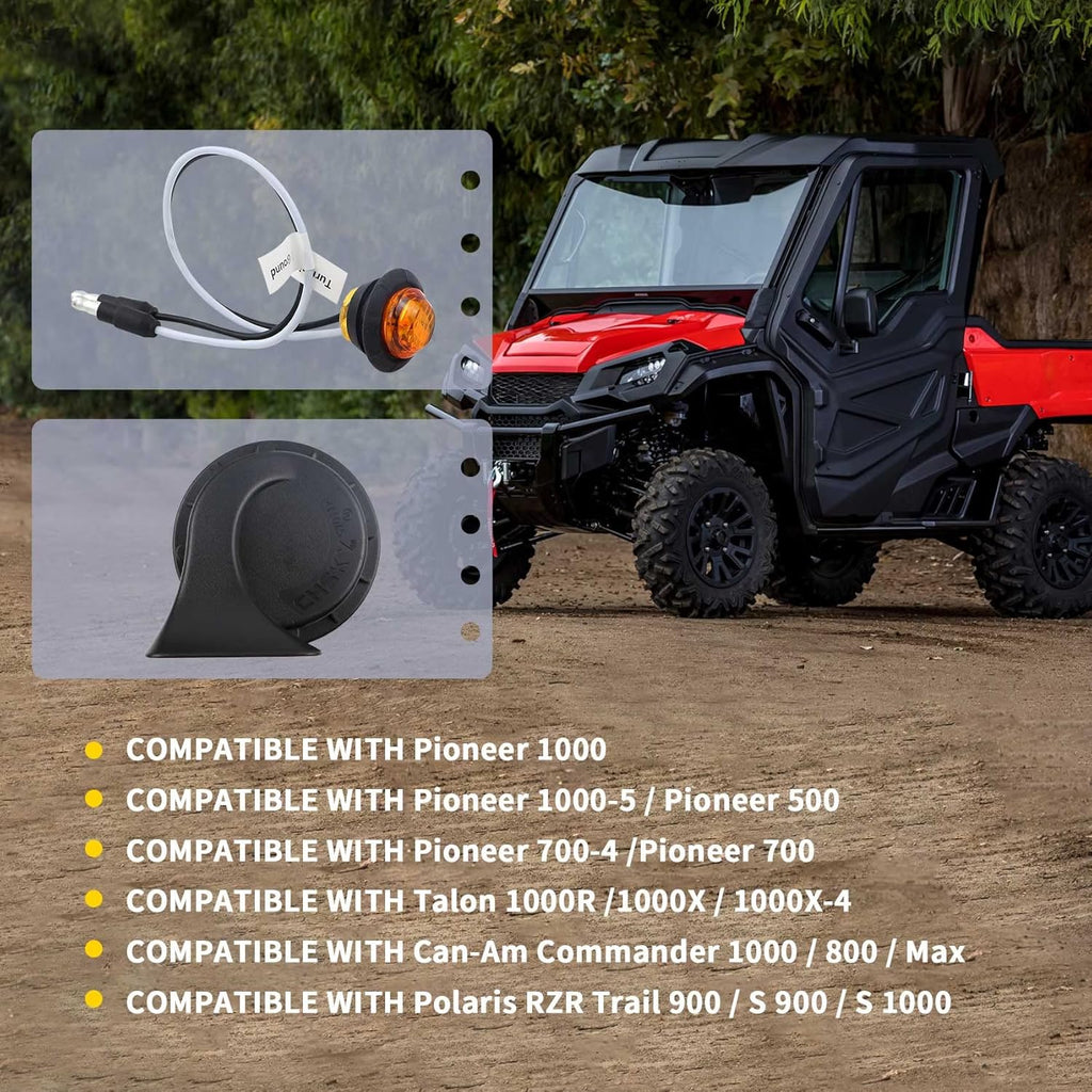 ATV/UTV Turn Signal Kit with Toggle Switch Horn Kit Amber Light 4Pcs R9158