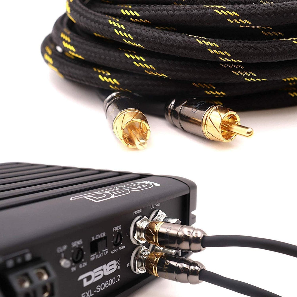 100% OFC Copper 4 Channel 15 ft RCA Audio Interconnect Stereo Cable D11728