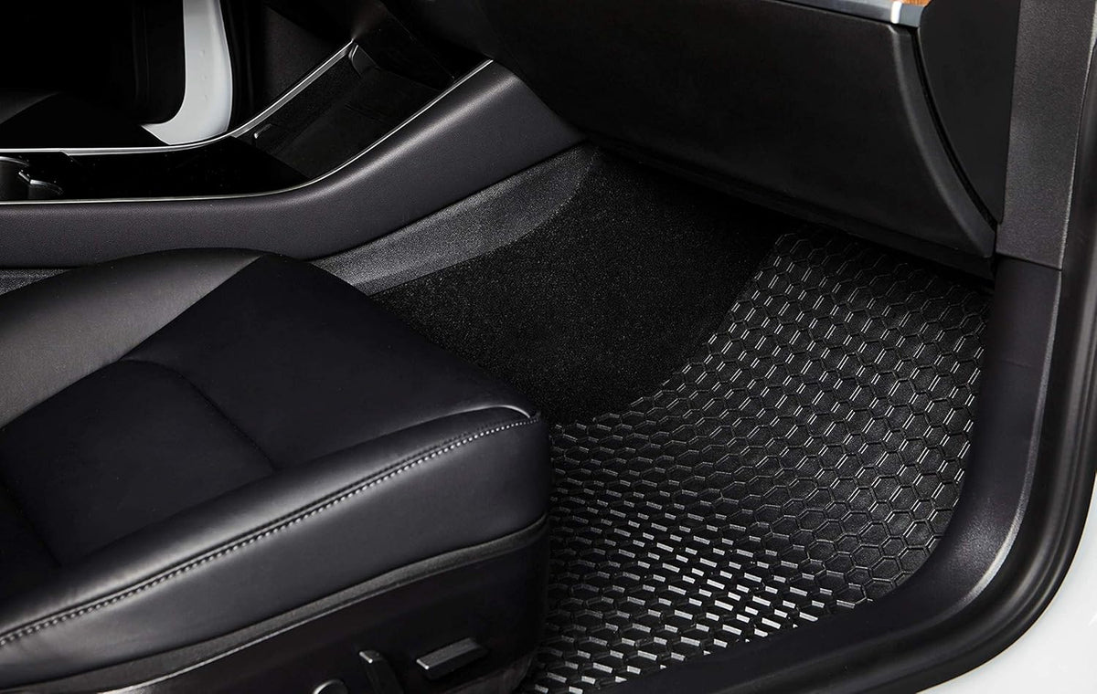 All Weather Heavy Duty Black Rubber Cargo Trunk Mats I40577