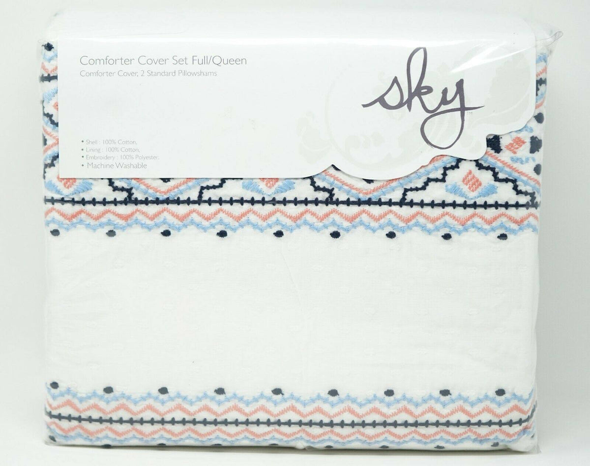 100% Cotton White Full Queen Duvet Cover Set X111641