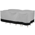 Rectangular Oval Patio Table and Chair Set Outdoor Furniture Storage Cover Z272049