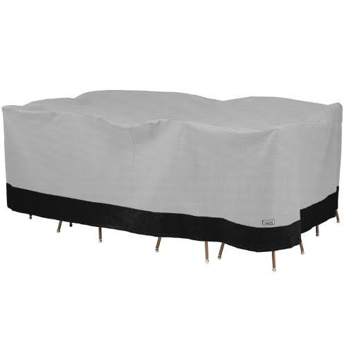 Rectangular Oval Patio Table and Chair Set Outdoor Furniture Storage Cover Z272049