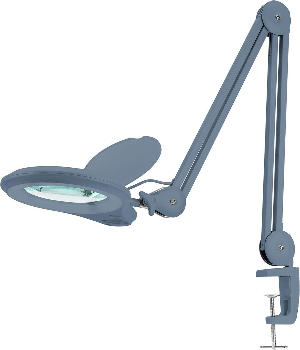 1,200 Lumens Dimmable LED Magnifying Lamp with Clamp, 5 Diopter, 5 Inches Lens, Gray J52054