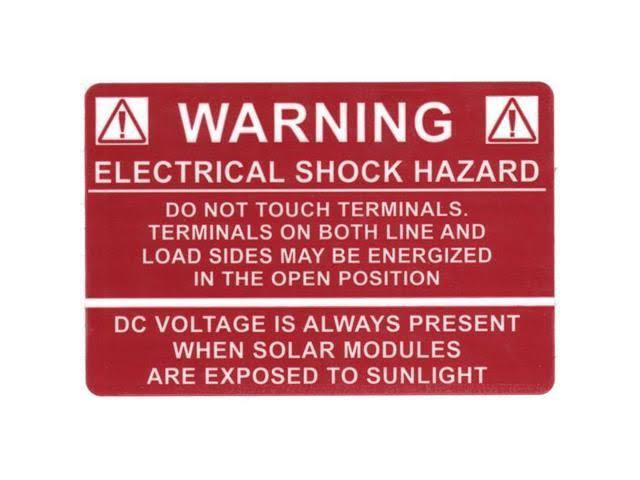Warning Electrical Shock Hazard Label O89944