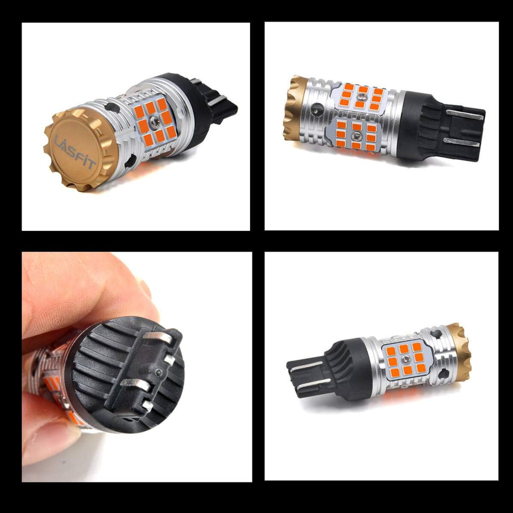 7443 LED Bulb CANBUS Ready Turn Signal Light Error Free Anti Hyper Flash Amber Yellow Pack of 2 S2108
