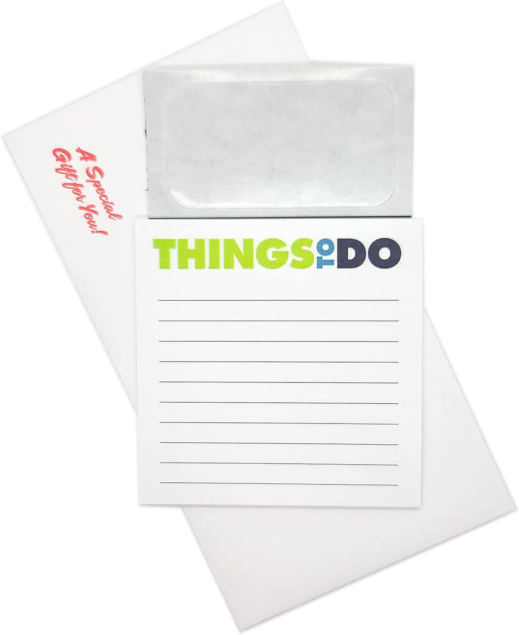 25 Pack Sticky Note Pad with Business Card Holder, 20 Sheets Each O76485