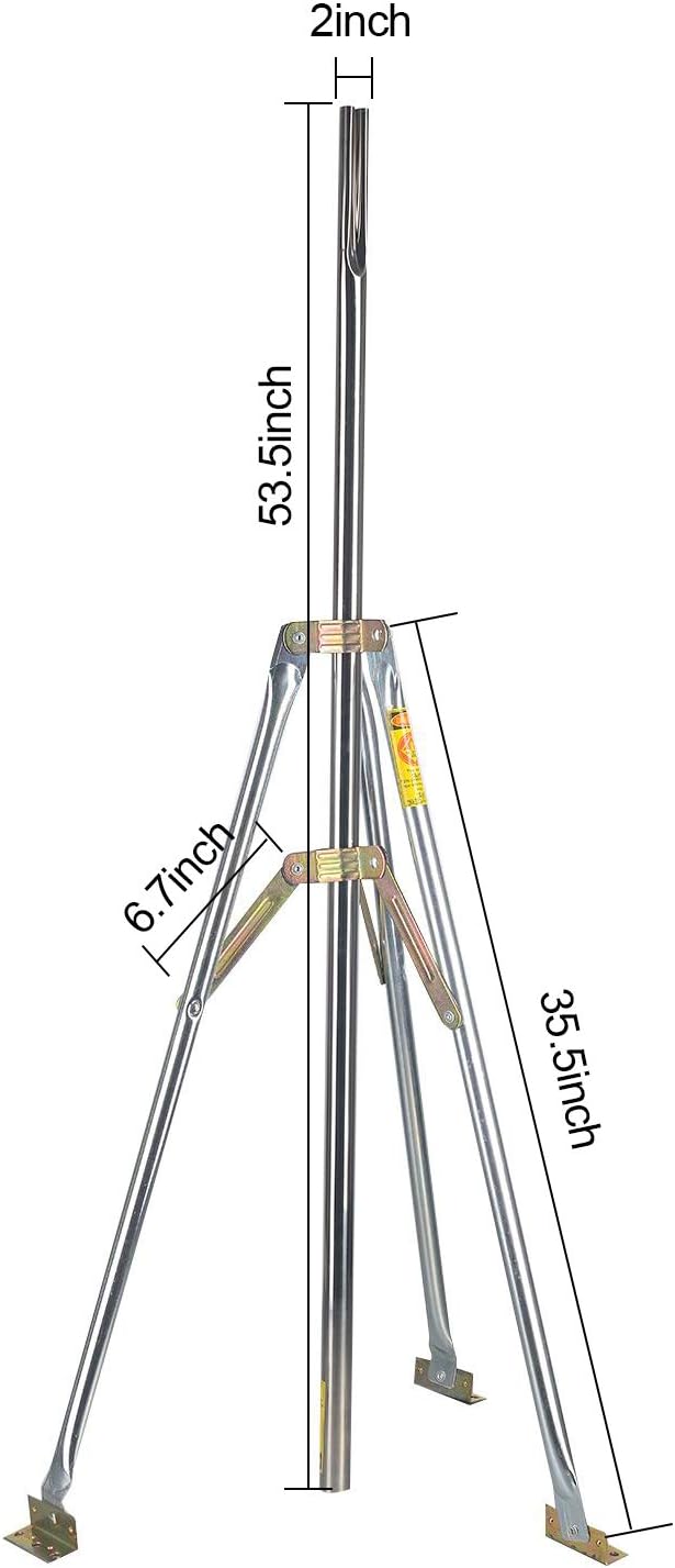 Antenna Tripod Mast Pole，Outdoor Antenna Mount，Heavy Duty Satellite Antenna Bracket with 39.4” Mast R764539