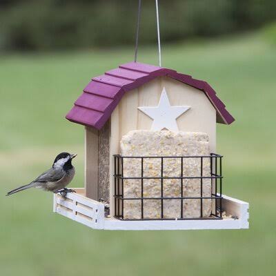 Barn Wood Chalet Suet Bird Feeder A28854