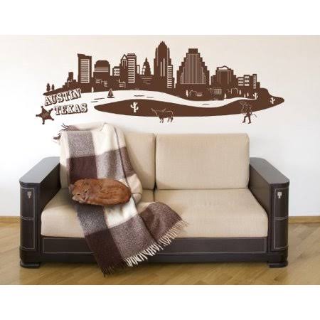 Gray 47in x 16in Cityscape Wall Decal T589