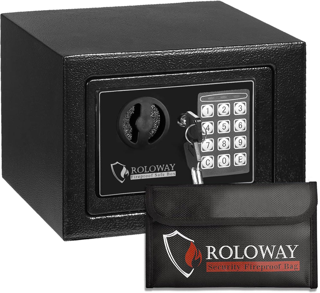 Steel Money Safe Box with Fireproof Money Bag and Digital Keypad V517126