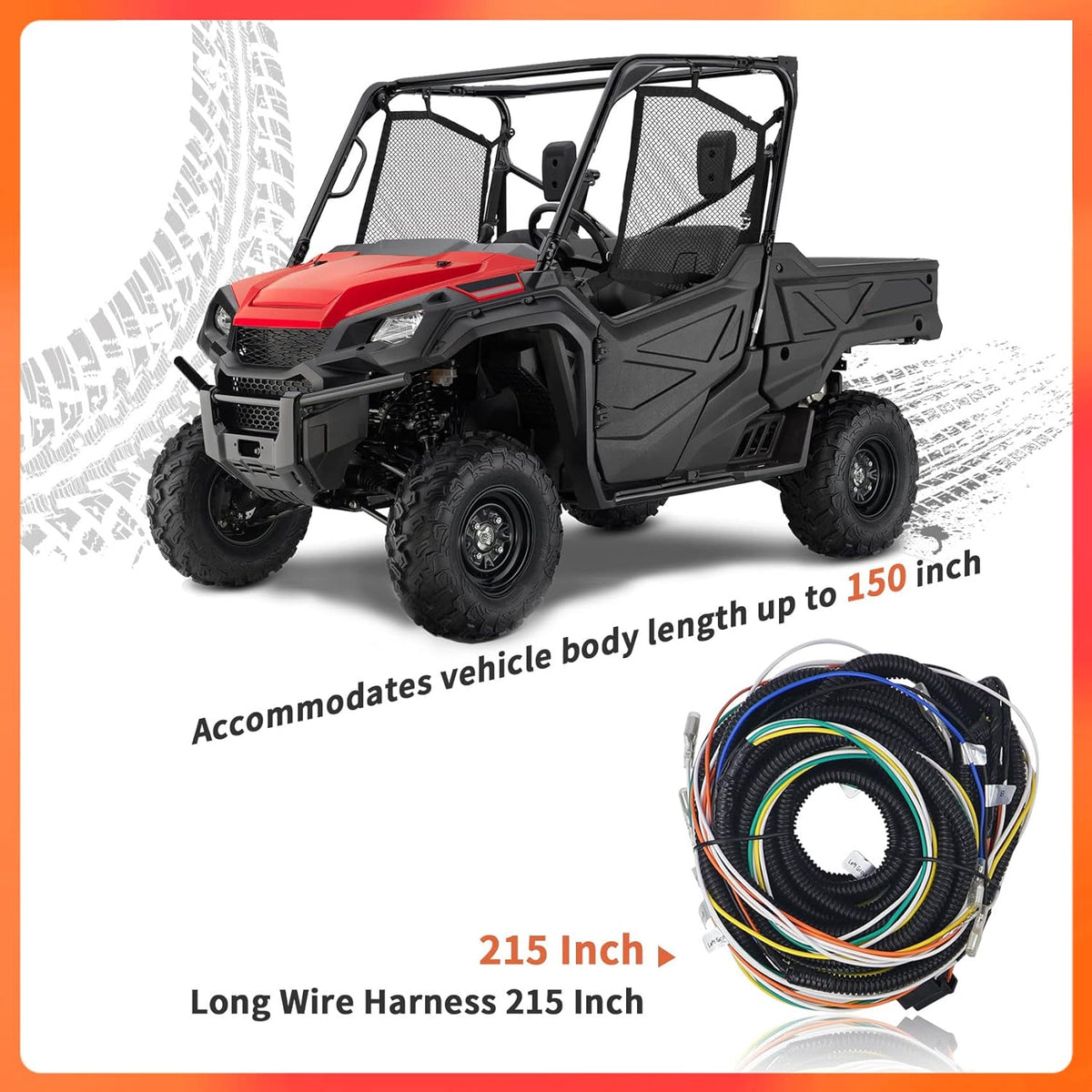 ATV/UTV Turn Signal Kit with Toggle Switch Horn Kit Amber Light 4Pcs R9158