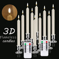 LED Battery Operated Candles Set of 10 with Remote and 24 Hour Timer G8717