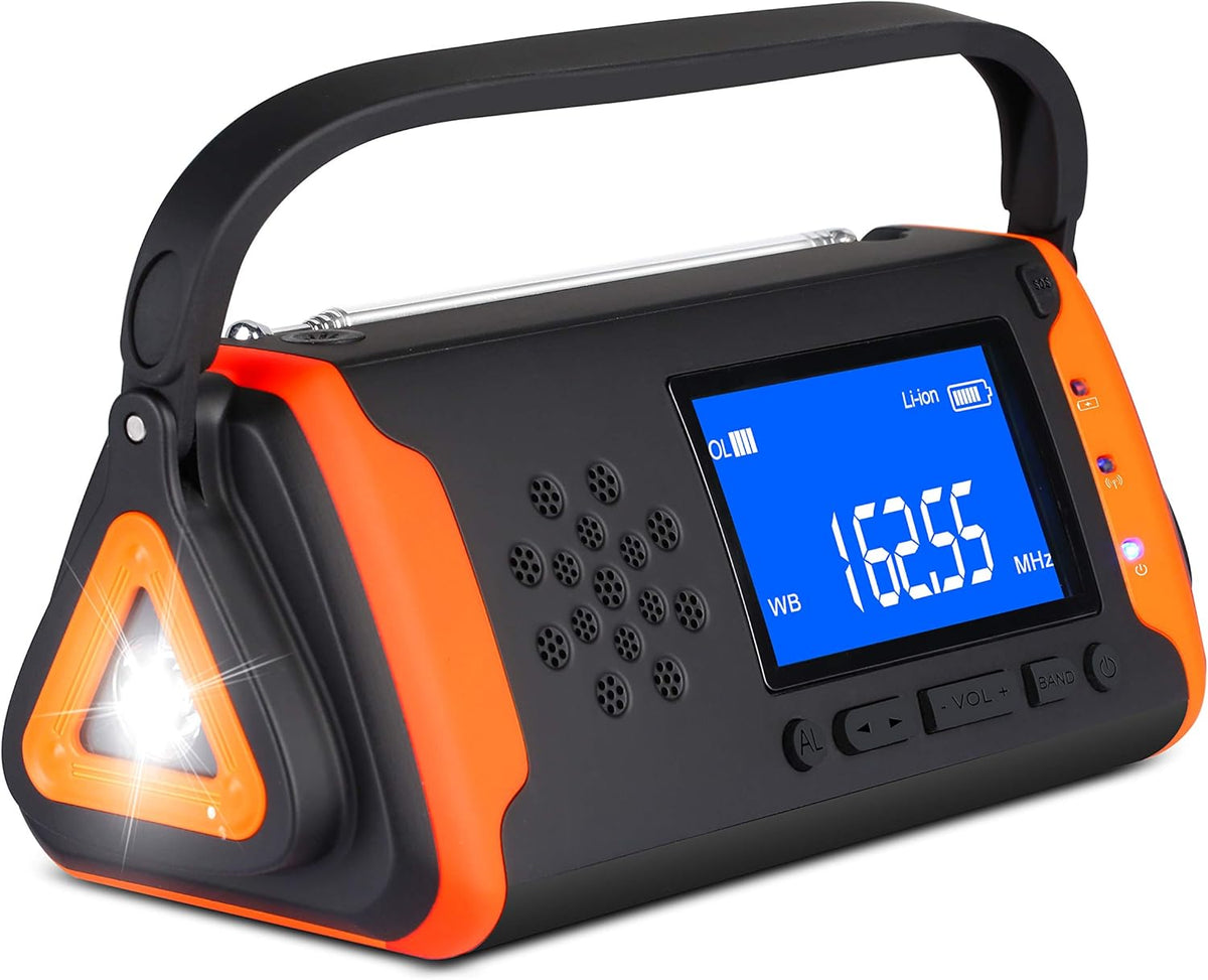 Emergency Weather Crank Radio 6000mAh Solar Hand Crank AM/FM/NOAA E6771