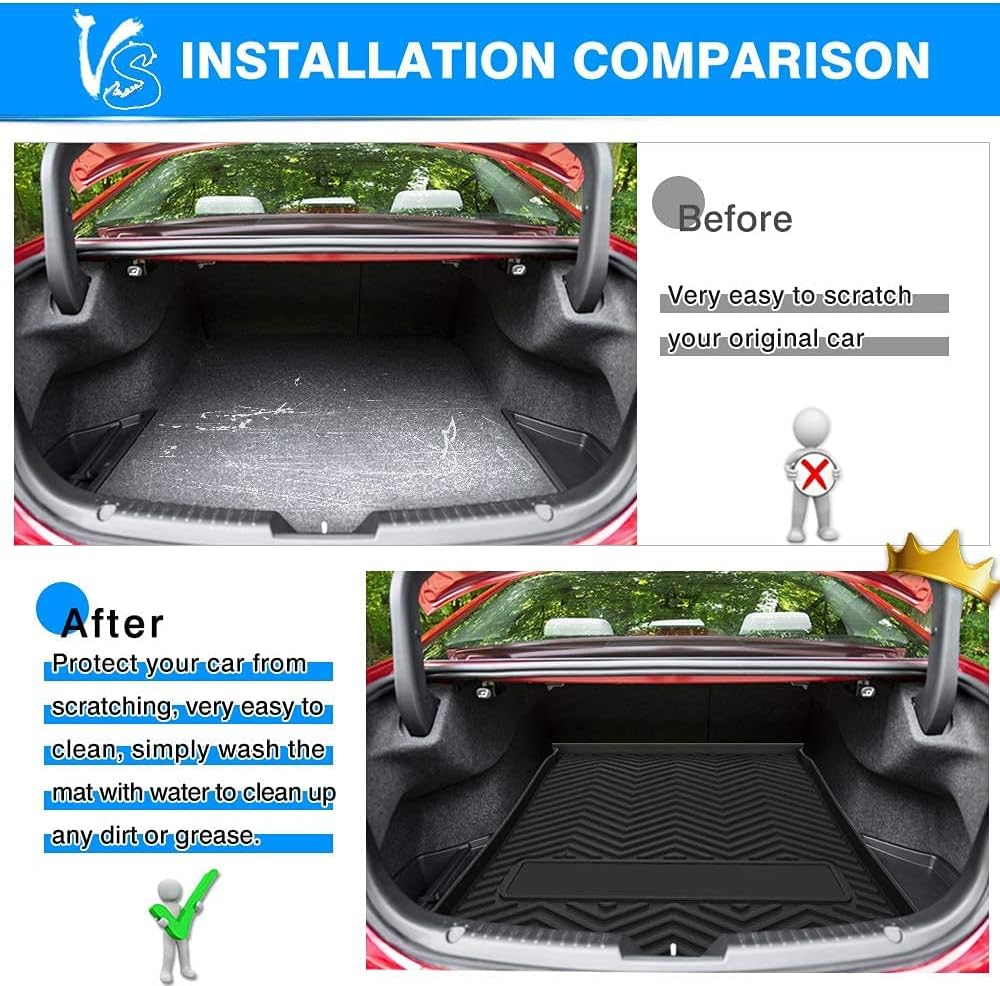 Custom Fit Cargo Liner Trunk Mat Tray All Weather Black I642