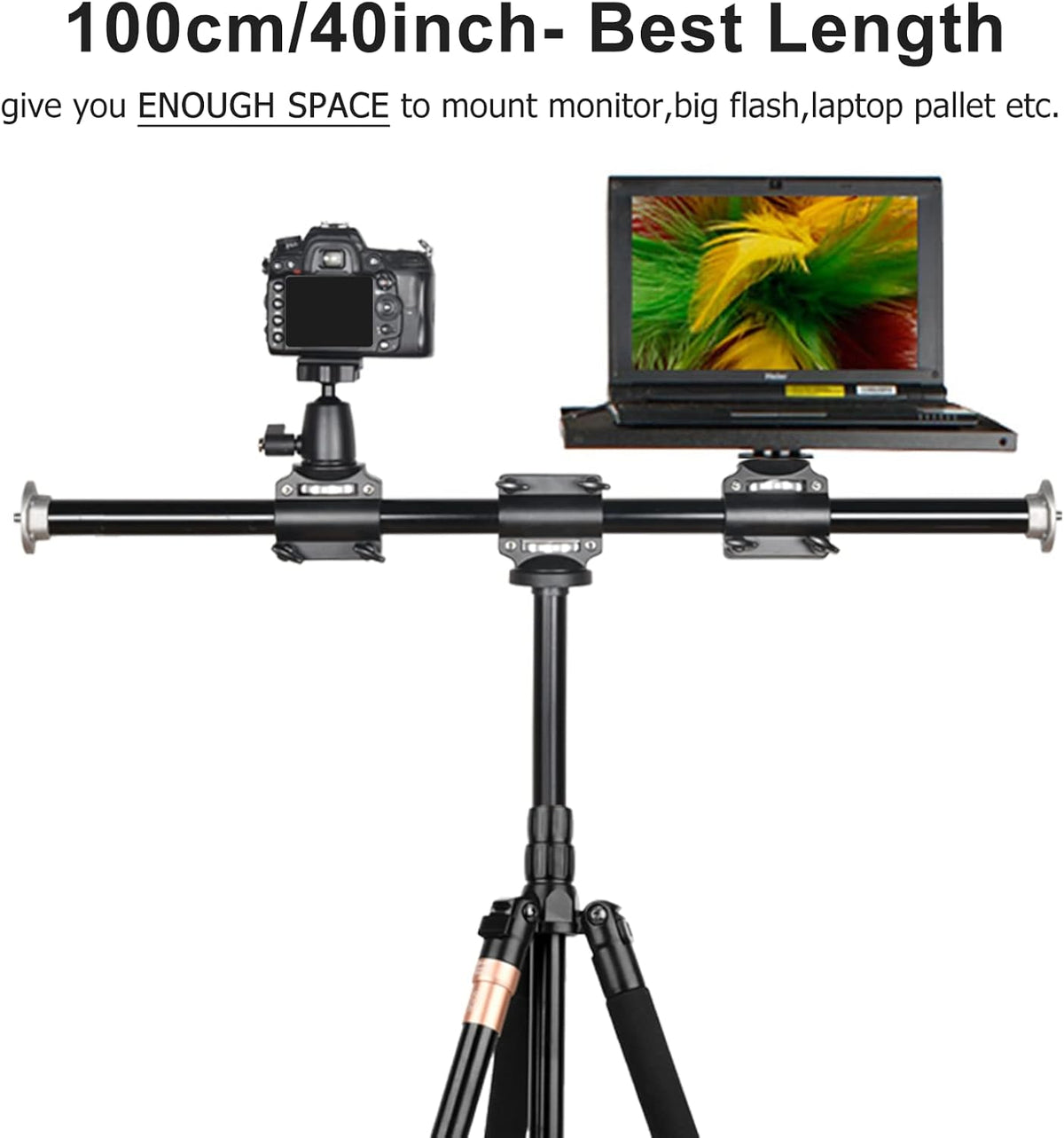 Horizontal Tripod Arm 40inches/100cm 3/8 Screw Extension Bar P774455