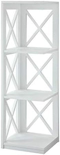 3 Shelf Corner Bookcase in White R223