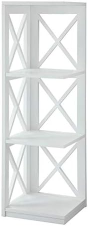3 Shelf Corner Bookcase in White R223