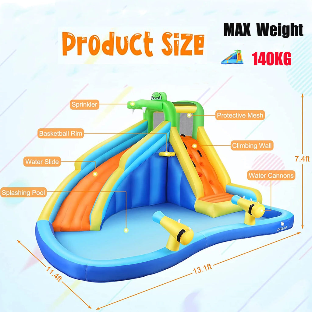 Inflatable Bounce House with Water Slide and Spray Pool P305627
