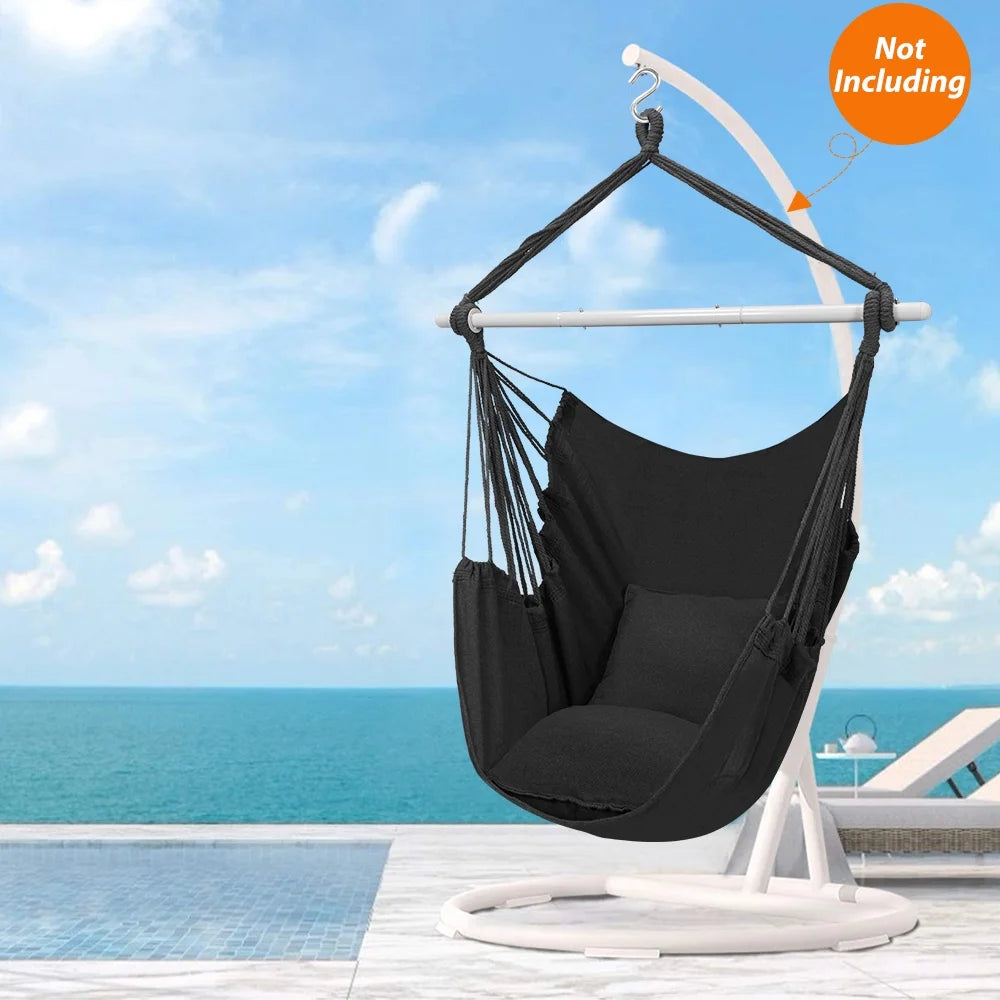 Large Cotton Hammock Chair Swing with Cushions V603