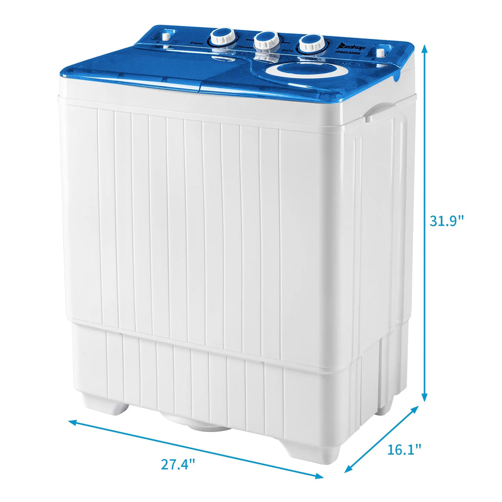 Portable 26lbs Compact Twin Tub Washing Machine White Black U532825